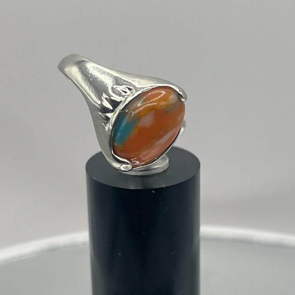 Brand New “Spiny Oyster Turquoise” Silver Ring